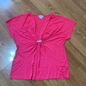 Size XL chaus blouse. Pink color.93% rayon 7% spandex.